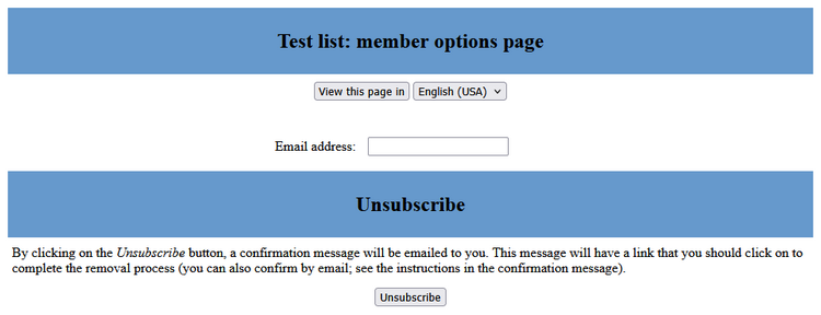 List: member options page